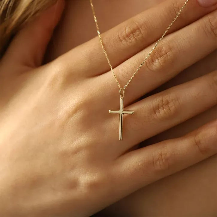 Turandoss 14k Gold Cross Necklace for Women Girls - Gold Jewelry for Women Trendy, Back School Stuff for Teen Girls, Adjustable