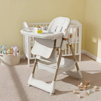Resenkos Fast-Folding High Chair Highchair, ,Adjustable Baby to Toddler Seat, Silent Lockable Wheels