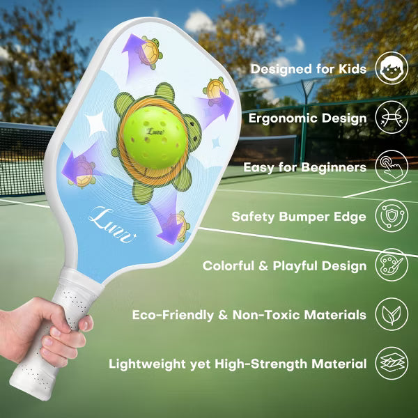 Luzz Kids Pickleball Paddle – Lightweight 6oz Youth Cute Paddle with Comfortable Grip Perfect for Children Beginners