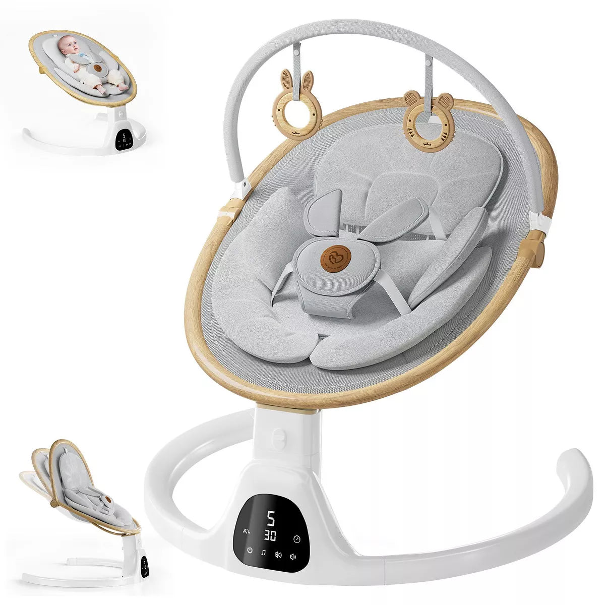 BabyBond Baby Swings for Infants Bluetooth Infant Swing with 5 Speeds & Positions,12 Preset Lullabies and Remote Control