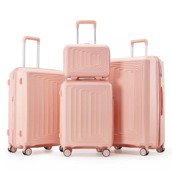 Wooakway Luggage 4 Piece Sets(14"/20"/24"/28"), Hard Shell Lightweight TSA Lock Carry on Expandable Suitcase