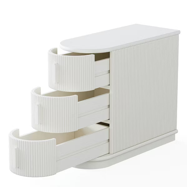 Resenkos Nightstand, Night Stand,Wood End Table, Narrow Side Table Nightstand with 3-drawer,