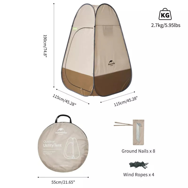 Naturehike Camping Shower Tent – Portable Privacy Tent for Outdoor Shower, Changing Room, Waterproof, Easy Setup, Breathable & Durable
