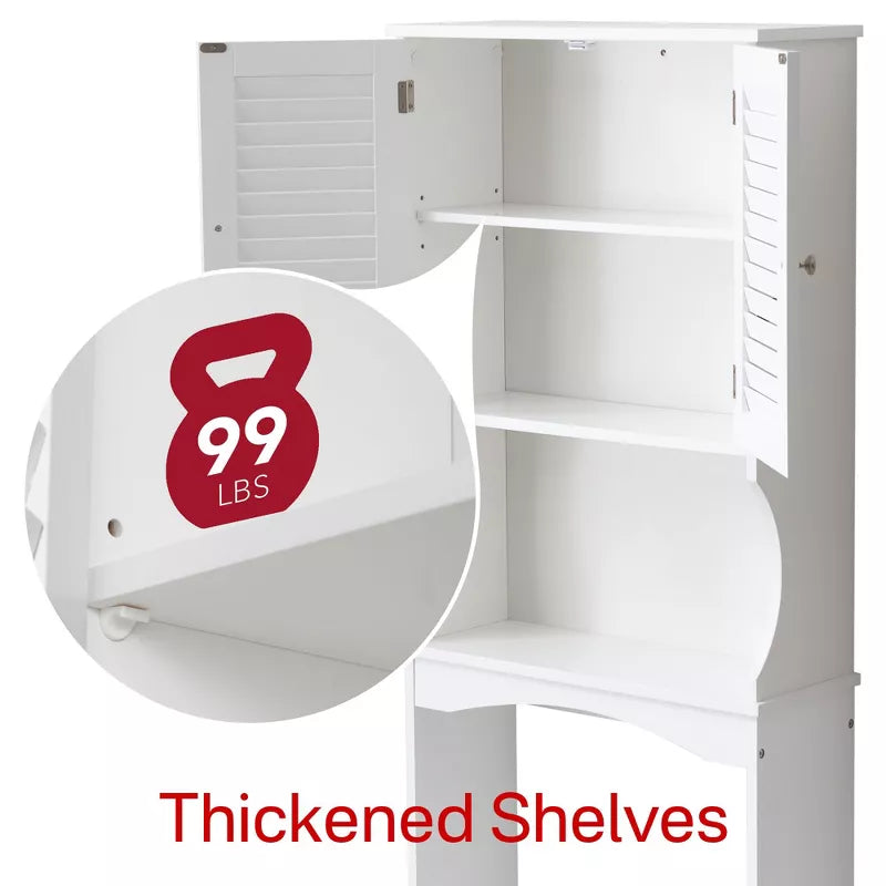 VANIRROR Over The Toilet Storage Cabinet, Bathroom Shelf Over Toilet, Bathroom Storage Cabinet Organizer, White