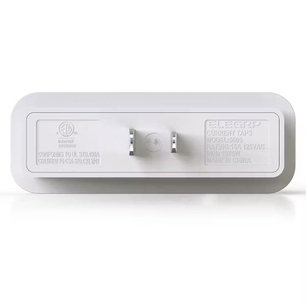 ELEGRP 3 Outlet Non-grounded Triple Outlet Extender Adapter Plug, 2-Prong to 2-prong Adapter Converters for Wall Outlets,15A 125V, White 3 PC