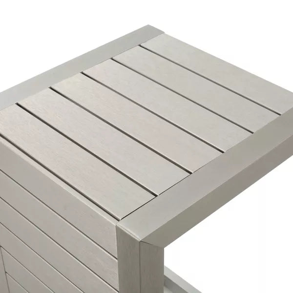 Wooakway Square Outdoor Side Table, Patio Coffee Table for Yard Garden