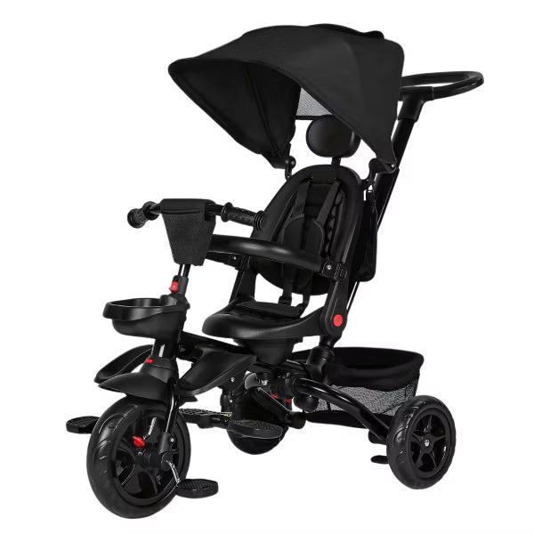 Kinder King 7 in 1 Kids Baby Stroller Tricycle Folding Toddler Trike w/Adjustable Push Handle