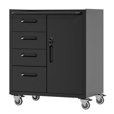 Yukimo Heavy-Duty Cold-Rolled Steel Rolling Tool Cabinet with Wheels, 35"H Storage Cabinet, Lockable Detachable Casters, Easy Assembly