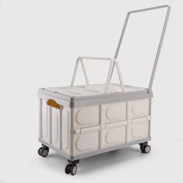 VUSIGN 11.6''X20.8'' Crates with Swivel Wheels Light Beige