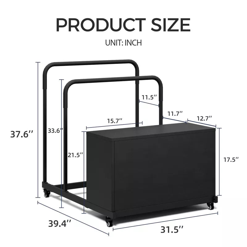 Maggift Wheelbarrows, Pool Cart with Wheels, Storage and Towel Rack, Storage Deck Box for Outdoor Patio Float,for patio, Black, 31.5"*39.4"*37.6"