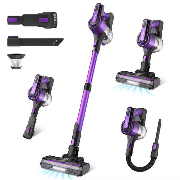 POWEART V870 Cordless Stick Vacuum, 30Kpa Powerful, 350W Motor, 8-in-1 Lightweight, 45 Min Runtime for Pet Hair, Hardfloor, Carpet