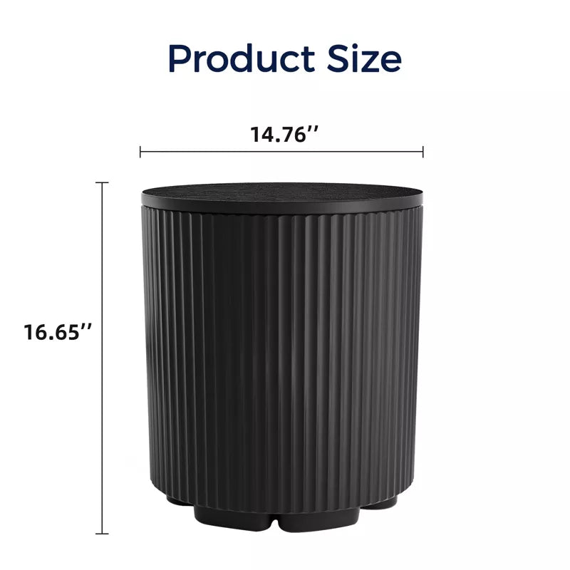 GlasFlength Large Capacity Ice Bucket with Lid, Portable Ice Bucket Cooler with Table Top, Outdoor Drink Cooler Bar, Black 14.76"