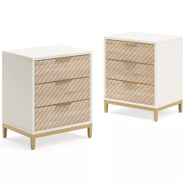 Tribesigns Wooden 3 Drawers Nightstand