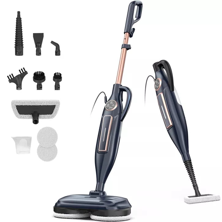 DEVOAC VM6 Scrubbing Steam Mop with Rotating Mop Pads, 10 in 1, Lightweight Spin Mop & 3 Steam Modes for Hard Floor Laminate Marble Floors