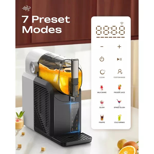 Greenever 15-Minute Slushie Machine with 6 Preset Programs & 4 Hours Freshness for Home Frozen Drink Milkshakes Margaritas Frappes