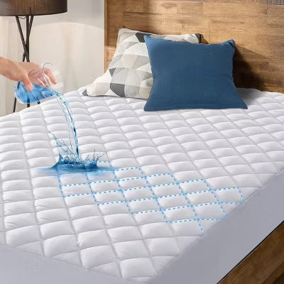 Hoey Full Size Waterproof Mattress Pad Protector – Quilted, Breathable, Noiseless Fitted Cover, Fits Up to 21" Deep Pocket