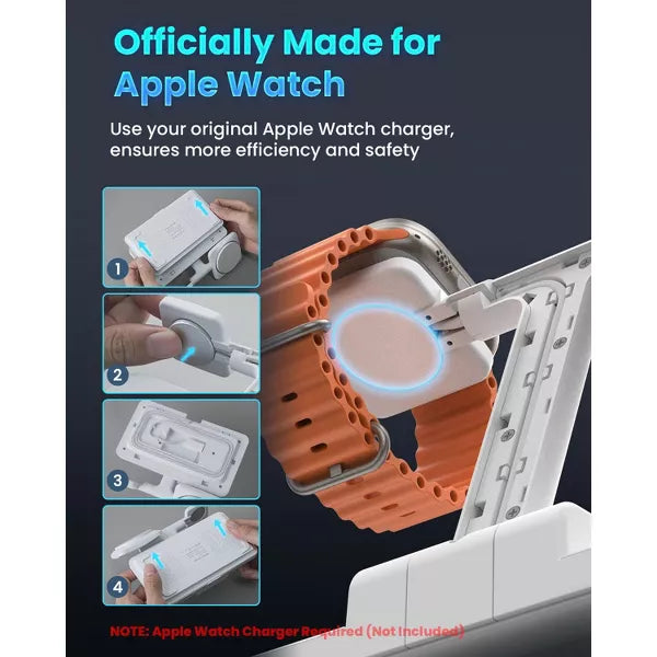 GreenEver Wireless Charging Station 3-in-1 Foldable Charger Phone Stand Charge for iPhone 12-16 Pro/Max/Plus for AirPods