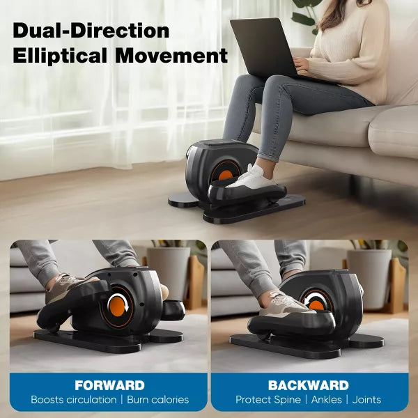 Dexmalle Under Desk Elliptical Machine with Remote Control and Display Monitor,Black
