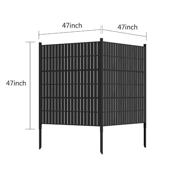 Wooakway 47 x 47 inch Outdoor Privacy Screen Fence Panels, No-Dig Fence Kit for Air Conditioner, Trash Can, Pool Equipment Enclosure