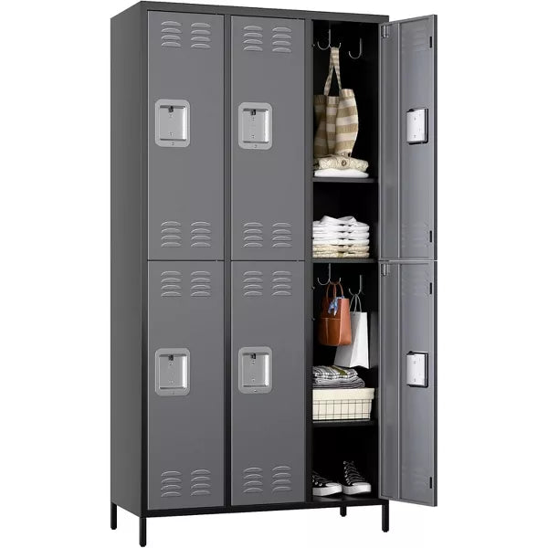 SUXXAN 6 Doors 72''H Metal Storage Locker for Employees for School Gym,Assembly Required
