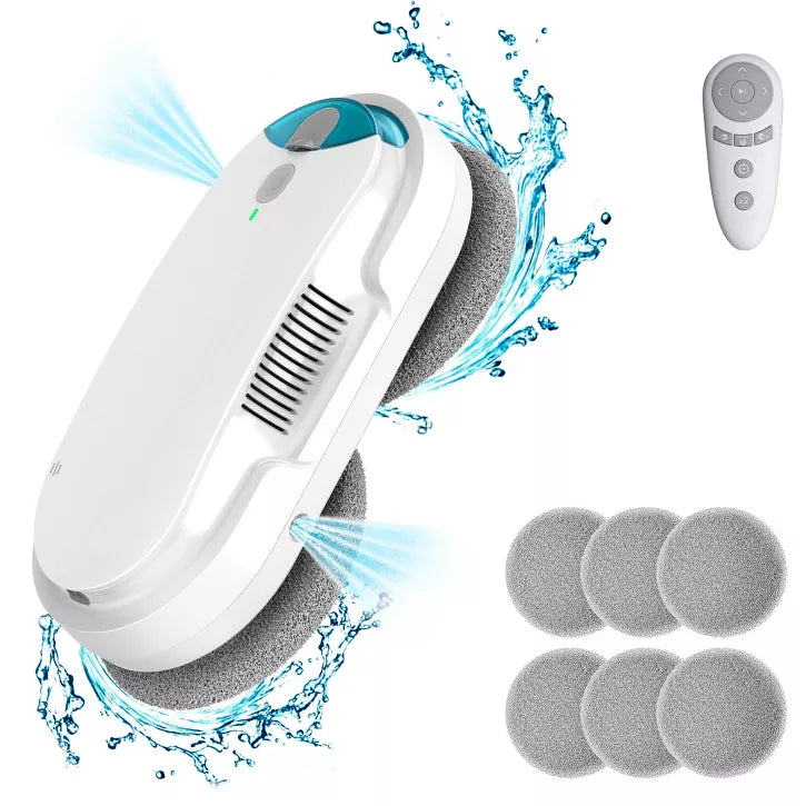 POWEART W1 Automatic Window Cleaner Robot with Smart Navigation & Remote Control - Cleans Framed/Frameless Windows, Glass Doors & Tile