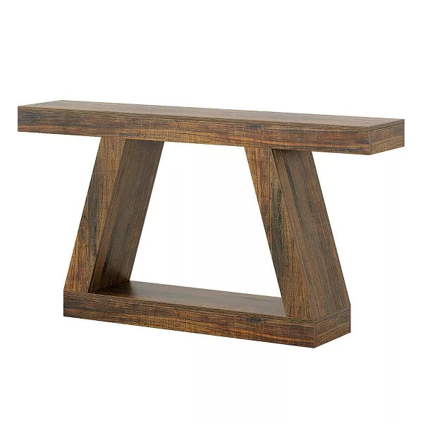 Resenkos Entryway Table, Console Sofa Table,Farmhouse Console Table, 55" Sofa Table with Storage Brown