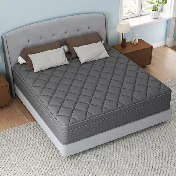 CHEVNI 12-14 Inch Mattress in a box Hybrid Spring Memory Foam Medium Firm Gray