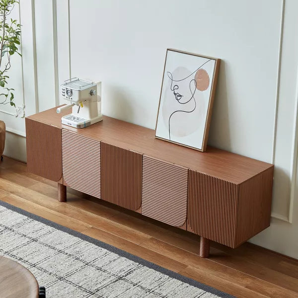 LOVSON 70.87" Modern And classicist Style Four Legged TV Stand with Five Cabniet