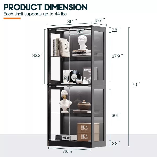 AMERLIFE RGB The Collector's Vault Figure Display Case With Dustproof Door For Collectibles