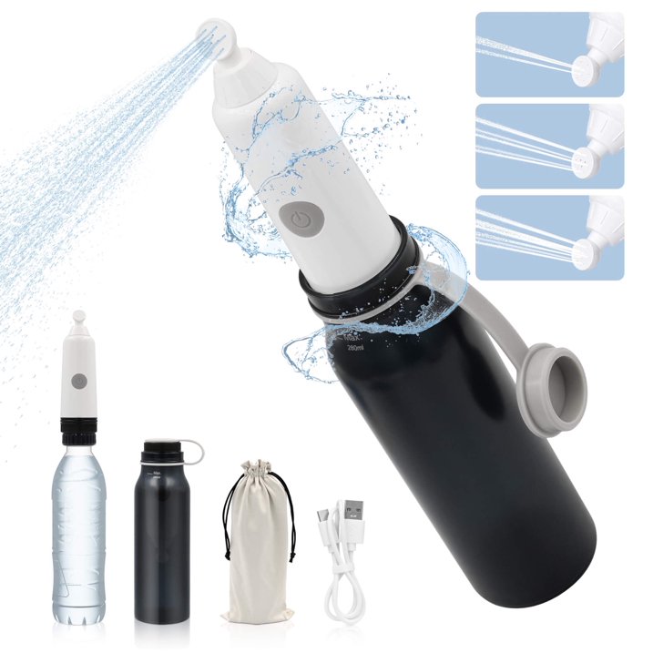 Sentryse Portable Bidet for Travel, 280ML Large Capacity Rechargeable Handheld Personal Travel Bidet for Women Men Cleaning, Black