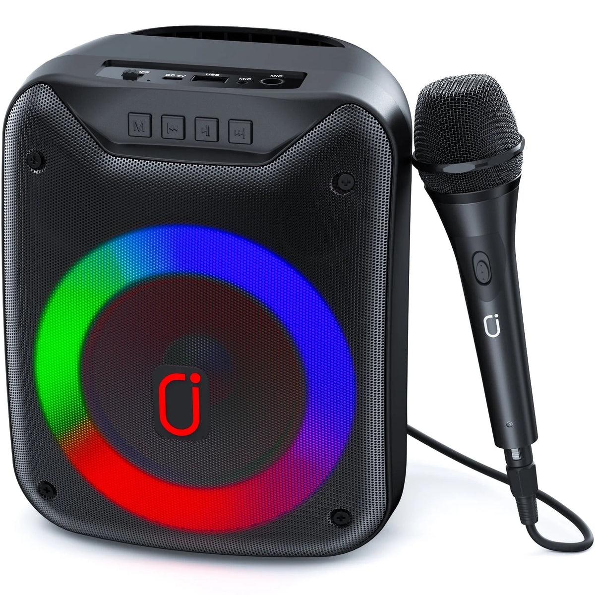 JYX Bluetooth Speaker, Portable Wireless Speaker with Microphone & LED Light, Party Speaker, D18