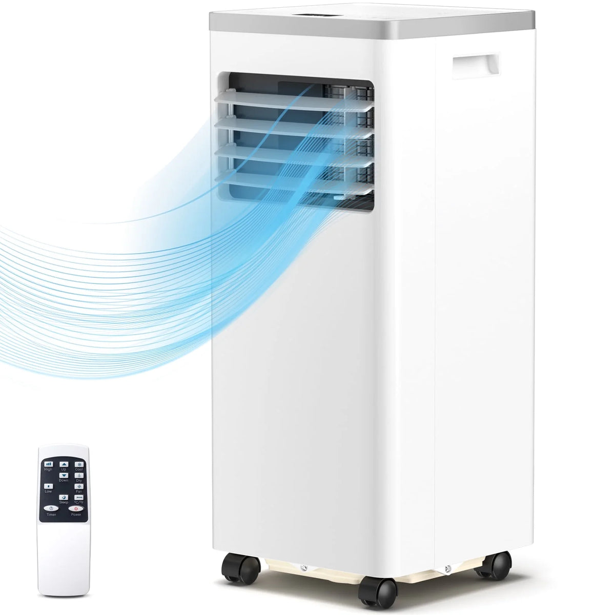 KISSAIR Portable Air Conditioner, 5000 BTU (8000 BTU ASHRAE), 4-in-1 Air Cooler, Dehumidifier& Fan Mode, Remote Control