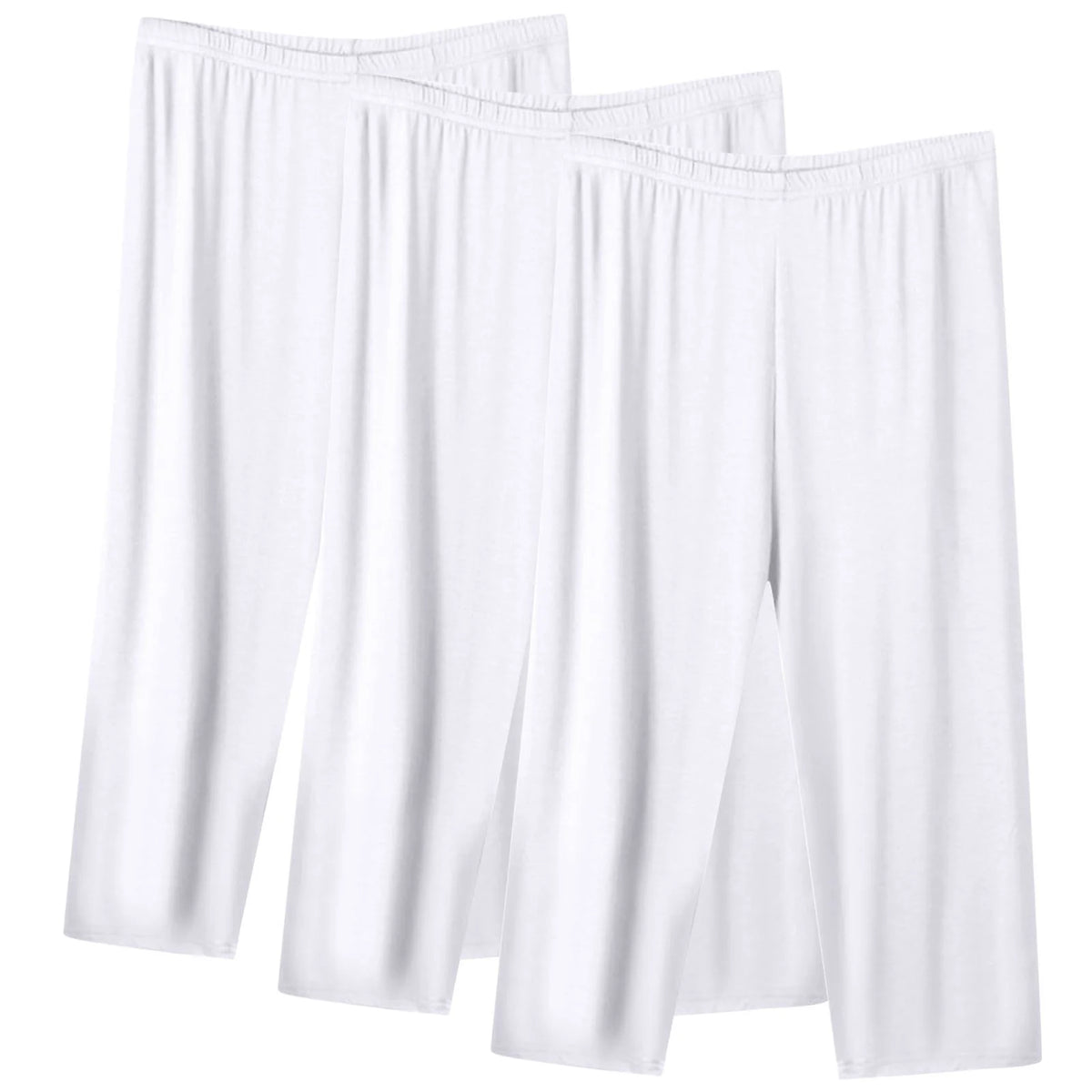 Kaemgyyd 3 Pack Women's Pajama Bottoms Plus Size Capri Lounge Sleepwear Soft Cropped Pajama Pants Solid Elastic Waist Pj Trousers