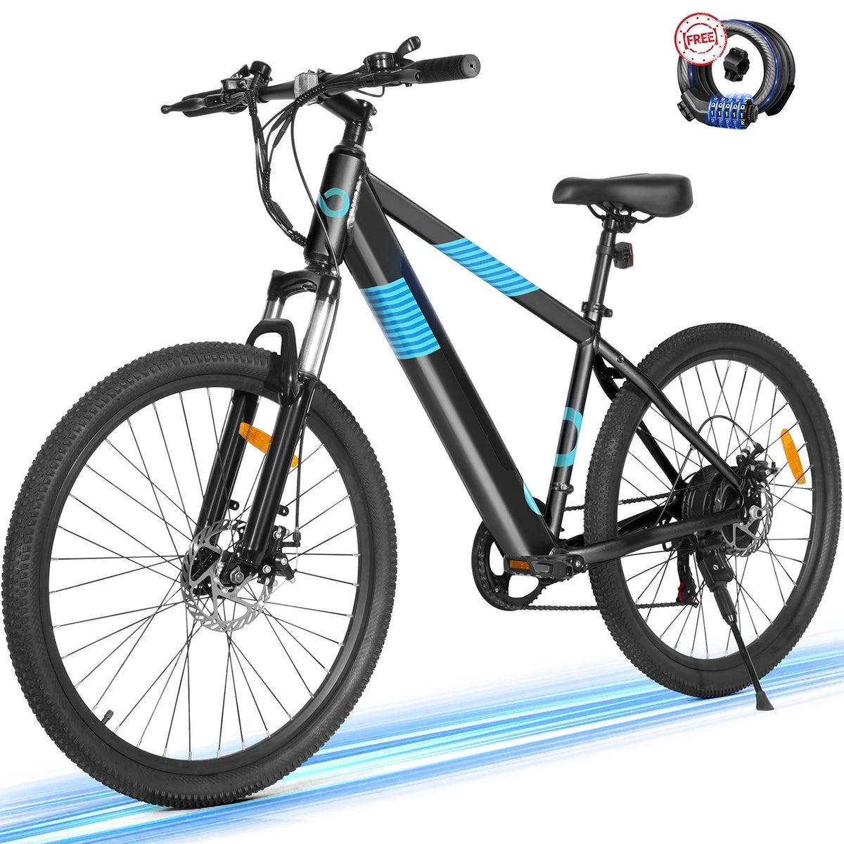 MIHOVER 350W Electric Bike 26 Electric Mountain Bike for Adults, 36V Built-in Hidden Removable Battery with Shimano 7 Speed City Commuter Bike for Man Woman UL2849