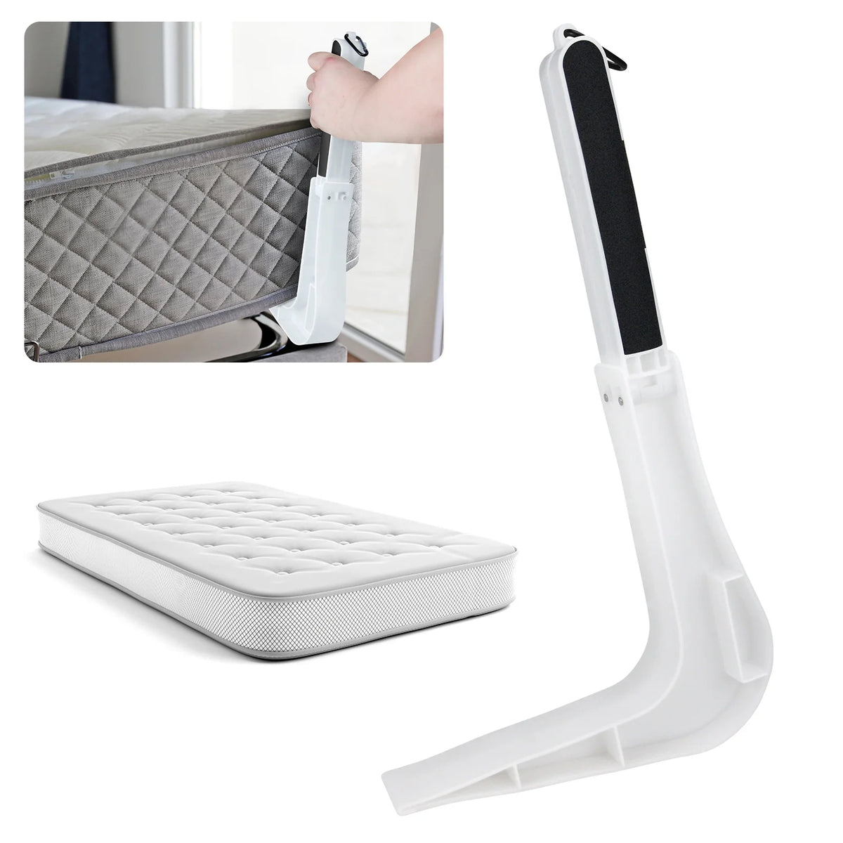 Mattress Lifter Tool, Ergonomic Under Foldable Mattress Raising Device, Mattress Lifter Wedge for Changing Sheets, Sheet Fasteners Bed Seam Finishing and Fixing Kit