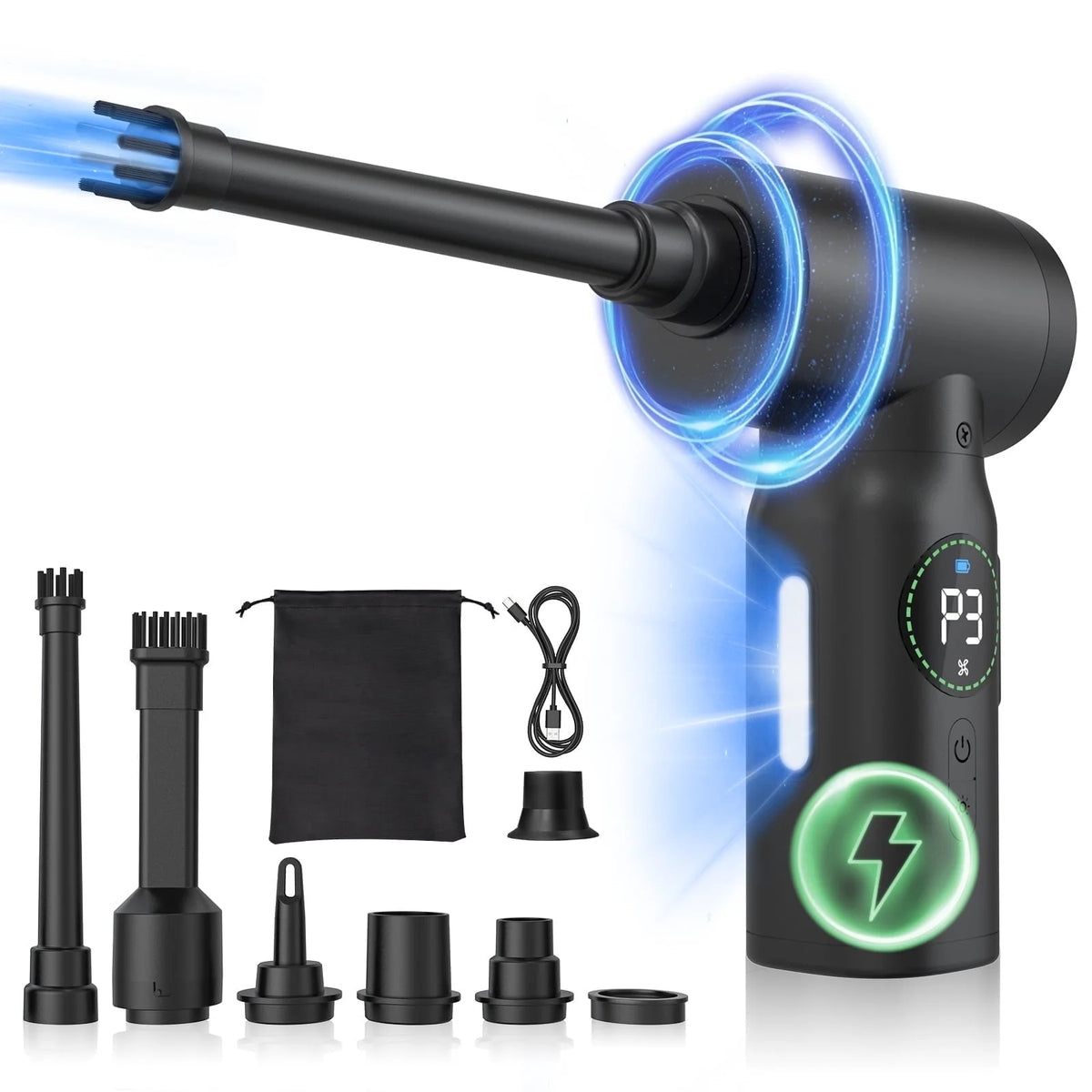 Nexpow Air Duster 100,000 RPM Compressed Air Duster for Office Home, Usb, 8.22 x 5.78 x 2.51 in