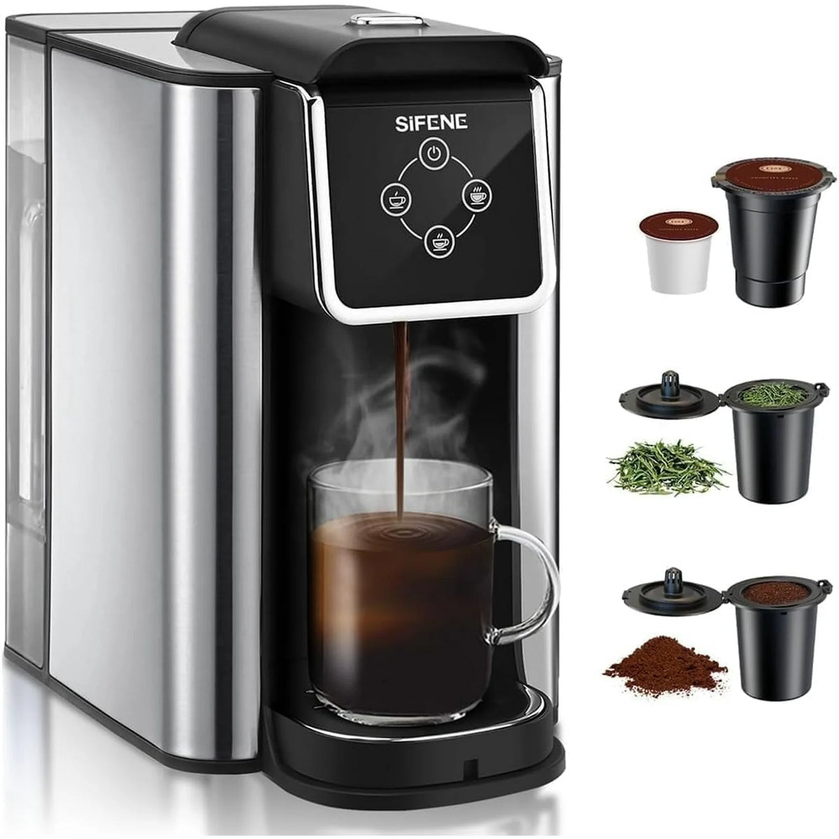 SIFENE Single Serve Coffee Brewer, Black