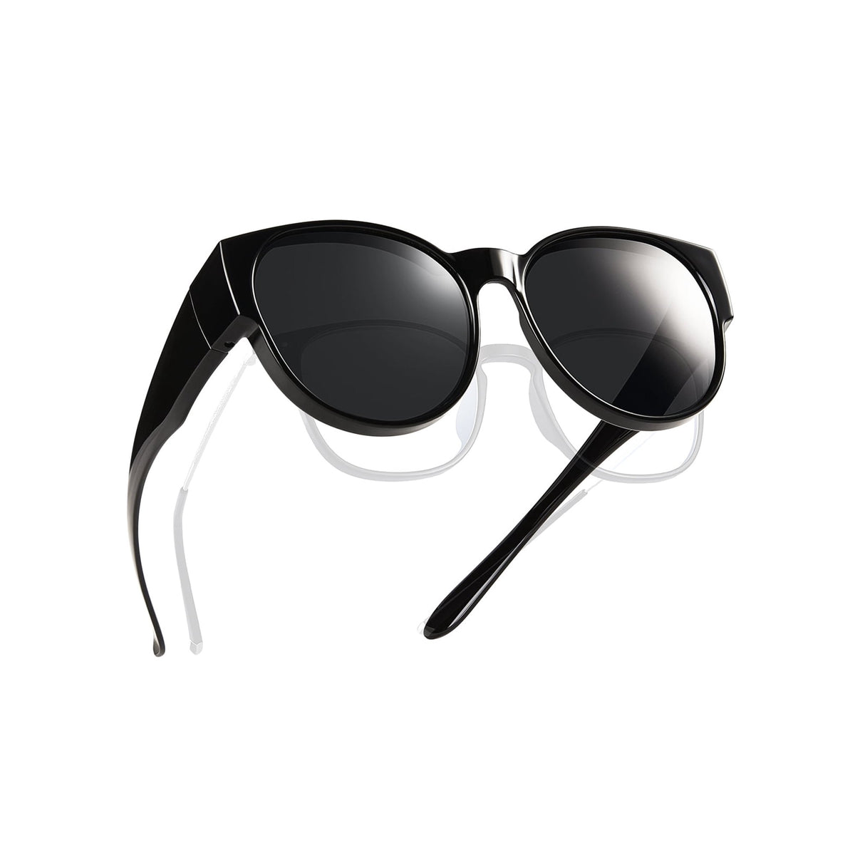 TINHAO Polarized Fit Over Glasses Sunglasses for Women Men Trendy Cat Eye Wrap Around Shades UV Protection