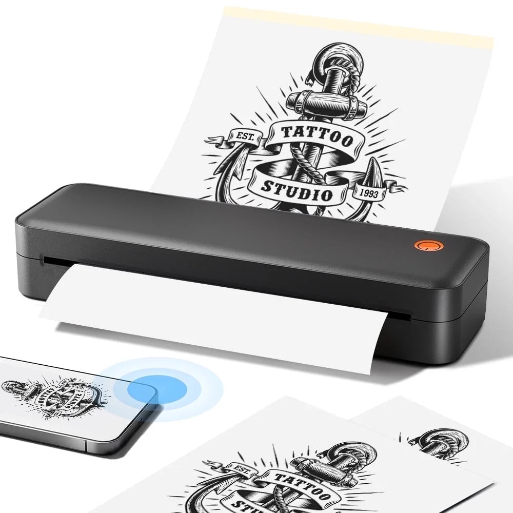 Tattoo Printer,SINGES Tattoo Stencil Printer with 20pcs Transfer Paper,Thermal Tattoo Machine for Tattooing, Black