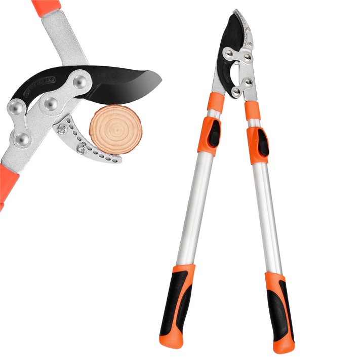 Sentryse Extendable Anvil Loppers, 27 41 Telescopic Tree Trimmer, Long Handle Branch Cutter with 2 Clean Cut Capacity for Gardening Pruning