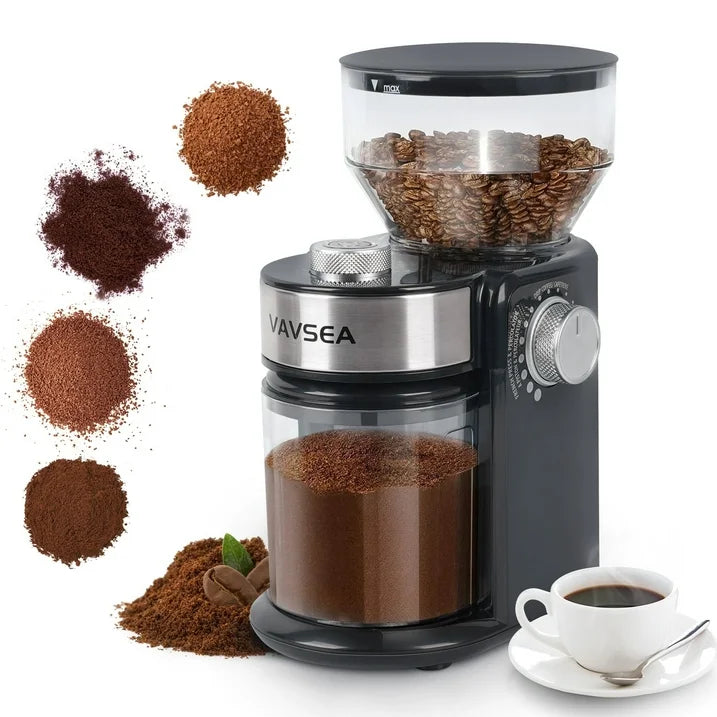 VAVSEA Burr Coffee Grinder, Electric Coffee Bean Grinder with 18 Precise Grind Settings, 3 18 Cup, for Espresso/Drip/Pour over/Cold Brew/French Press