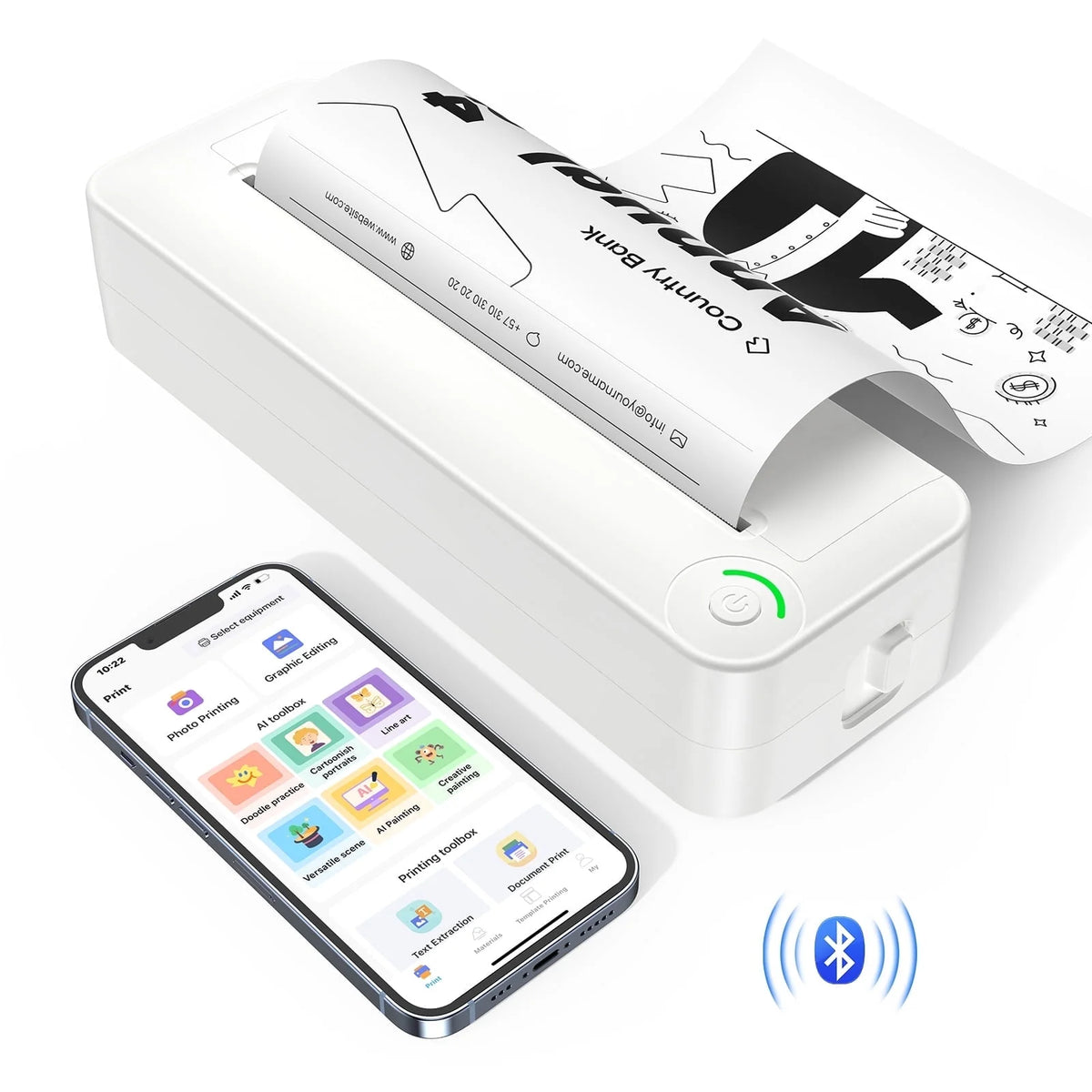 VILINICE Bluetooth Printer, 8.27 Wide A4 Paper, Portable Thermal Inkless Printer with APP