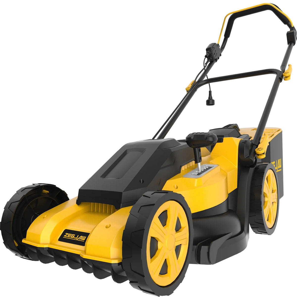 ZEGJAW 16-Inch Corded Lawn Mower, Walk Behind Electric Mower with Brushless Motor, 6-Position Height Adjustment, 12-Gallon Grass Collection Bag