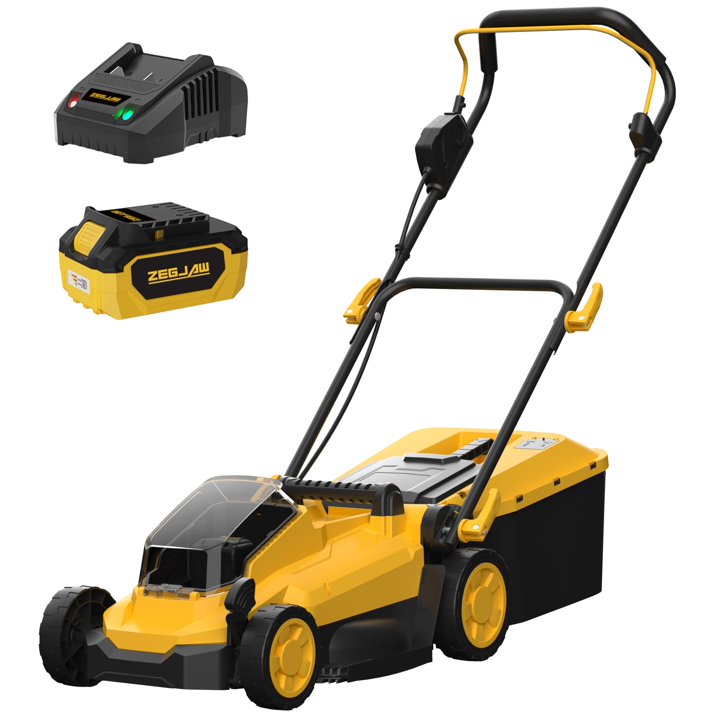 ZEGJAW 20V 13-Inch Cordless Lawn Mower, Battery & Charger Included