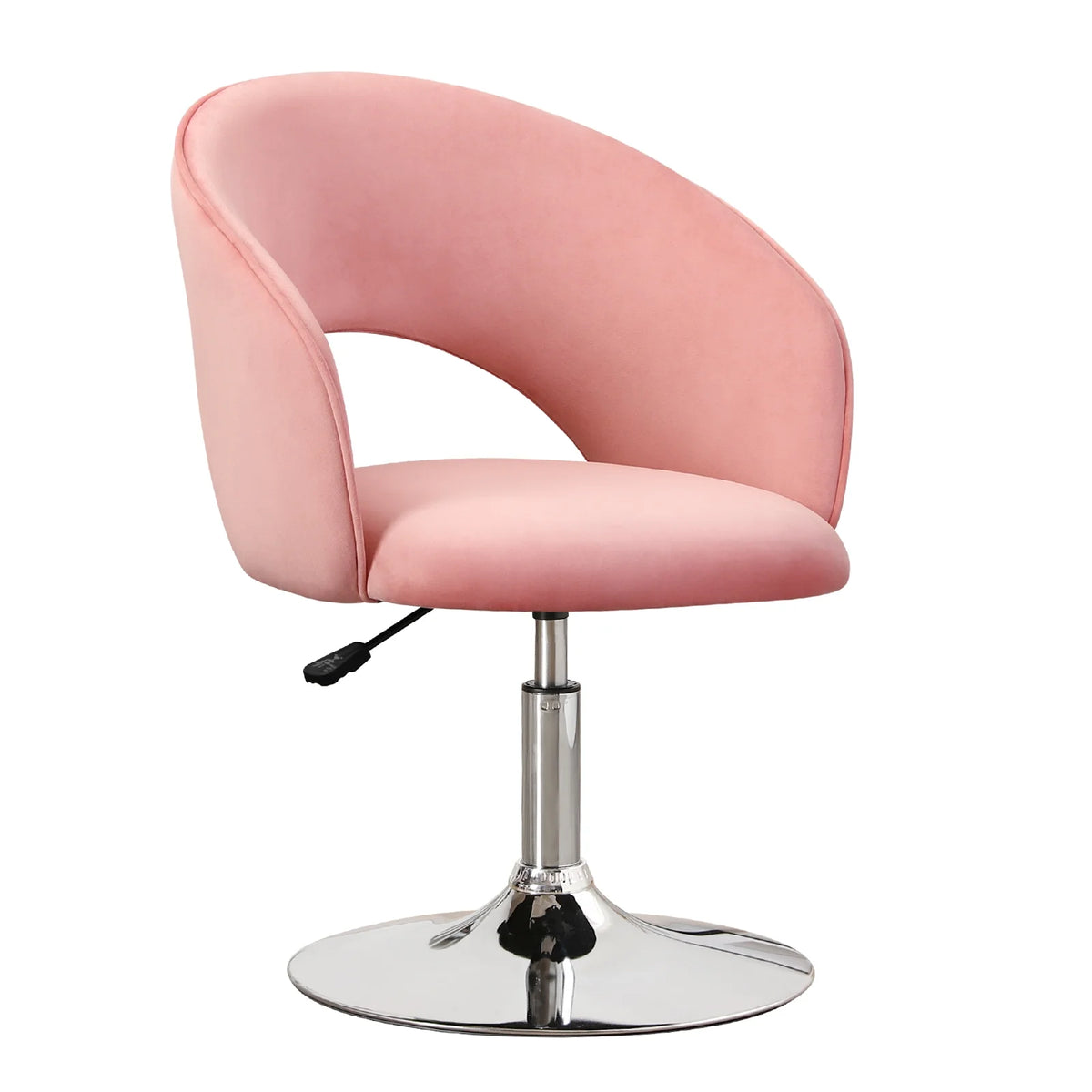 Modern Velvet Vanity Chair Height Adjustable Accent Chair Vanity Stool for Bedroom, Pink