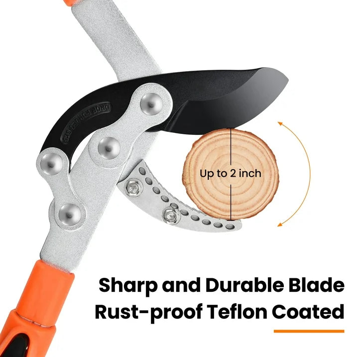 Sentryse Extendable Anvil Loppers, 27 41 Telescopic Tree Trimmer, Long Handle Branch Cutter with 2 Clean Cut Capacity for Gardening Pruning