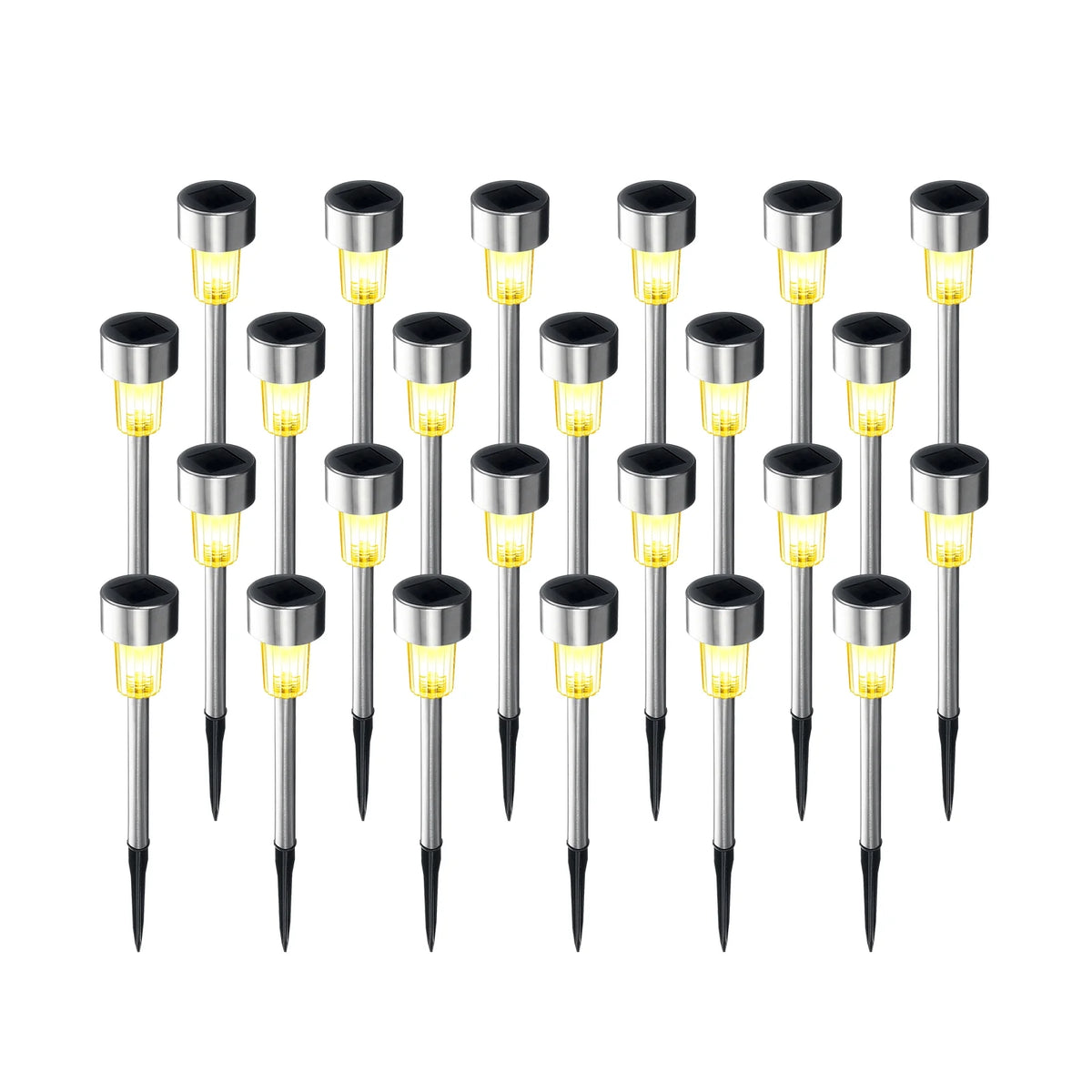 BLITZWILL Solar Lights Outdoor, 24Pack LED Waterproof Pathway Lights for Garden, Landscape, Path, Yard, Patio, Warm White