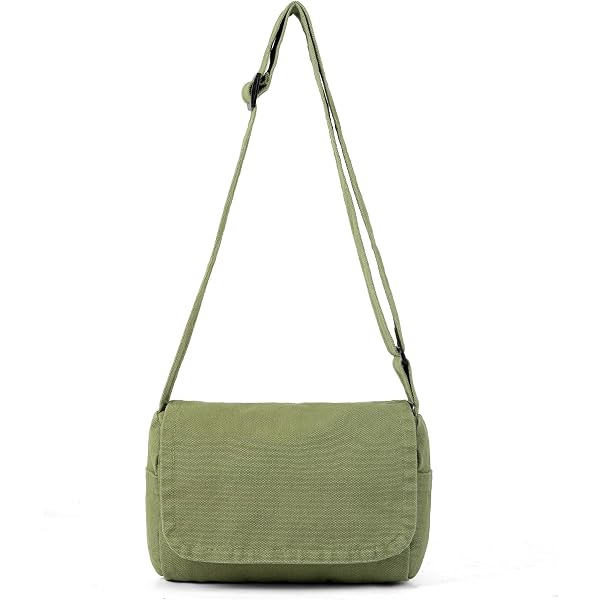 Small Crossbody Bag For Women Cute Canvas Purse Mini Messenger Bag Green