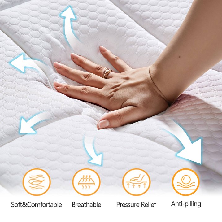 12 Inch Queen Size Mattress , Hybrid Memory Foam Mattress in a Box with Pocket Spring for Pressure Relief & Comfort Sleep, CertiPUR-US, 100 Nights Trial