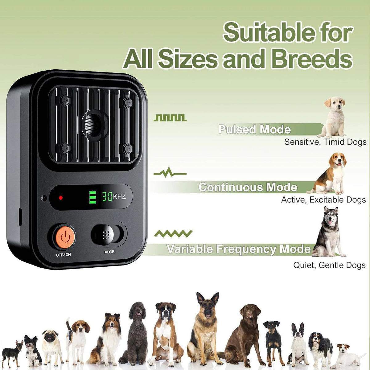 Anti Barking Devices, Auto Dog Barking Control Devices with 3 Modes, Rechargeable Ultrasonic Dog Bark Box Dog Barking Deterrent Devices, 50Ft Effective Stop Barking Dog Devices